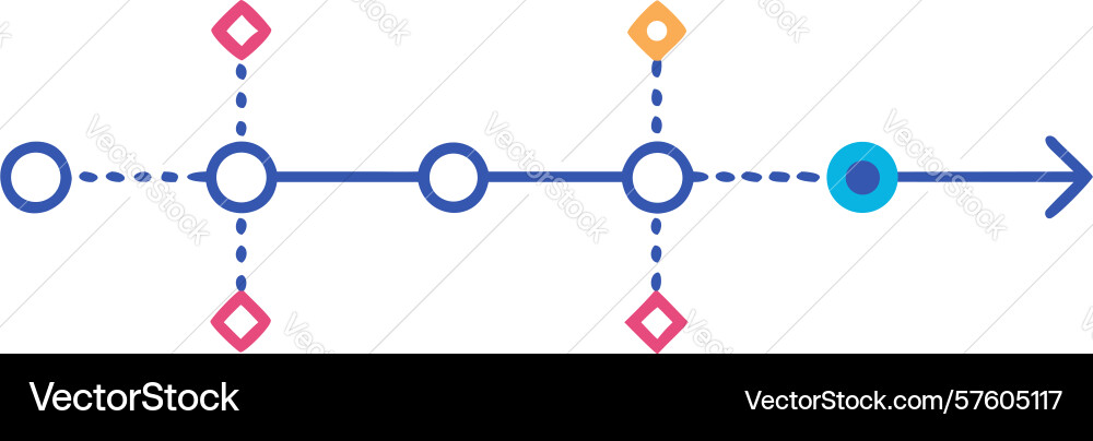 Process flow diagram with interconnected steps vector image