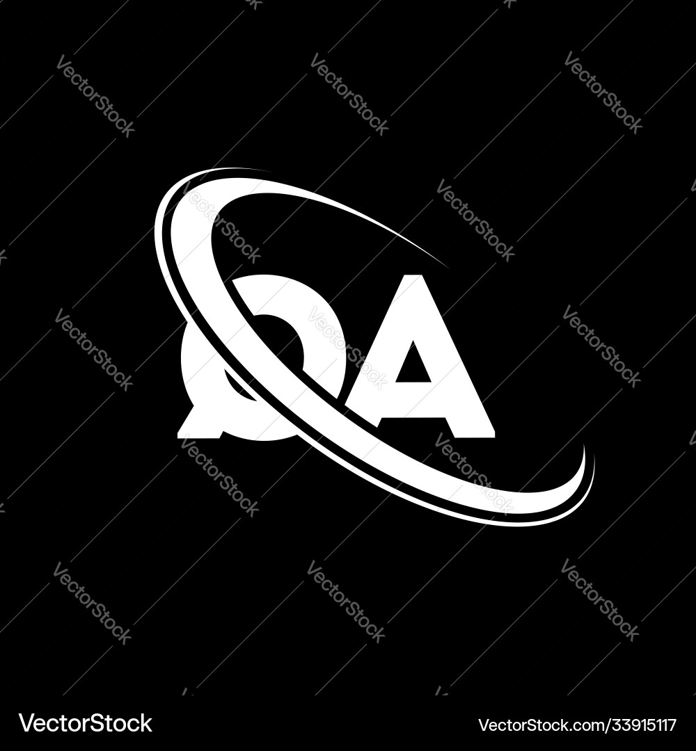 Qa logo q a design white letter qaq vector image