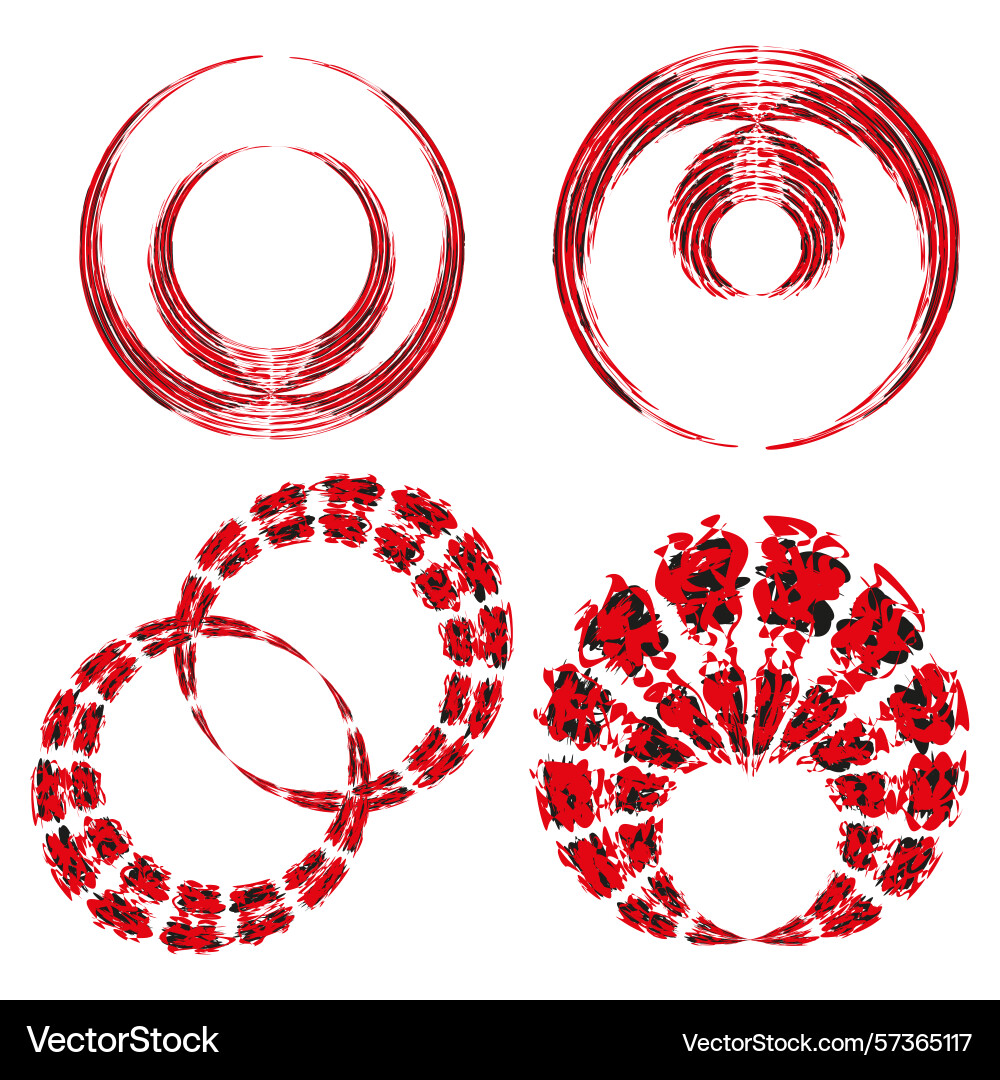 Red pattern design circular swirl texture vector image