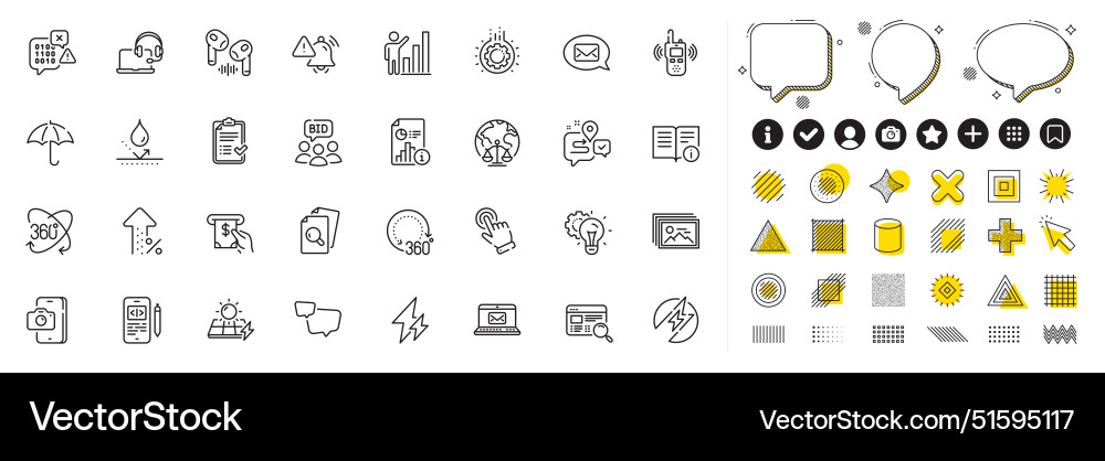 Set of cursor website search and technical info vector image