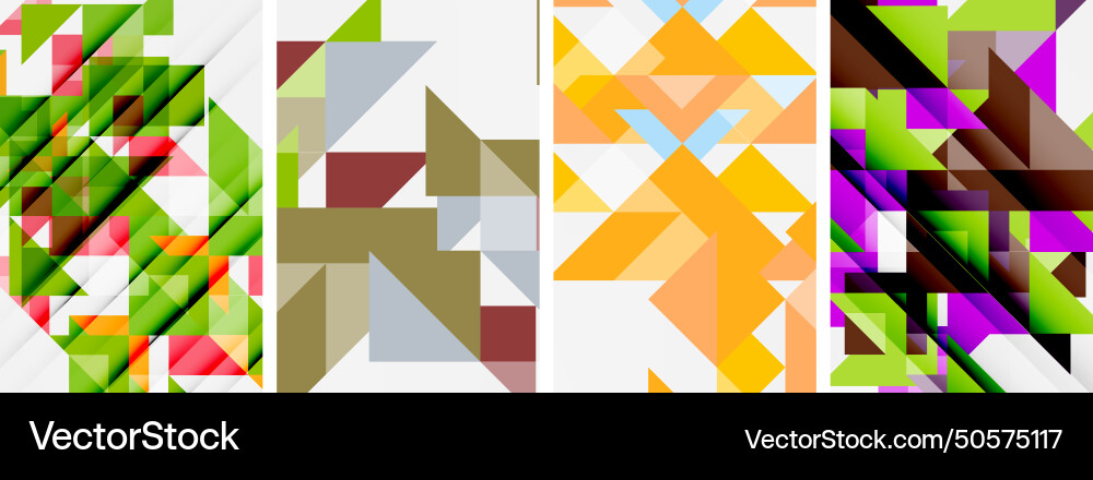 Triangle poster geometric background set Vector Image