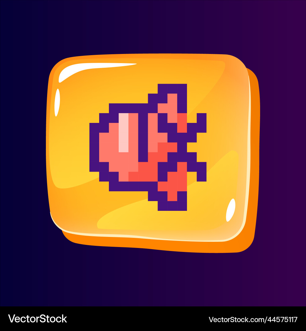 Turn off signals glossy ui button with pixelated Turn off signals glossy ui button with pixelated vector image