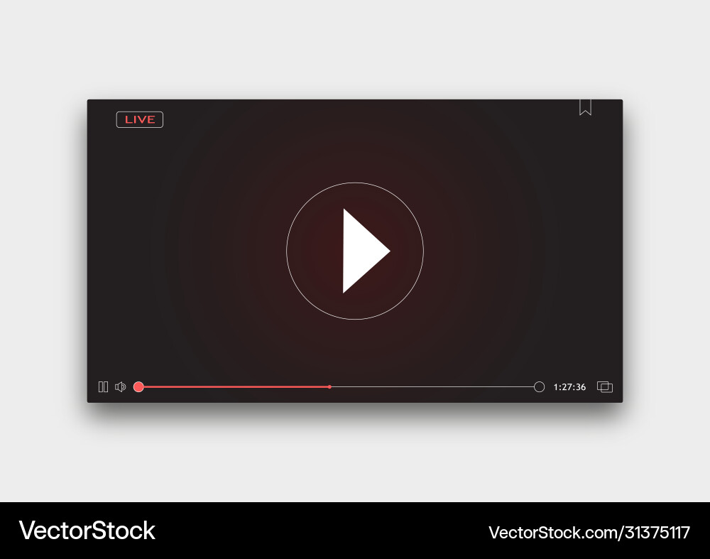 Video player window with menu and buttons panel Video player window with menu and buttons panel vector image