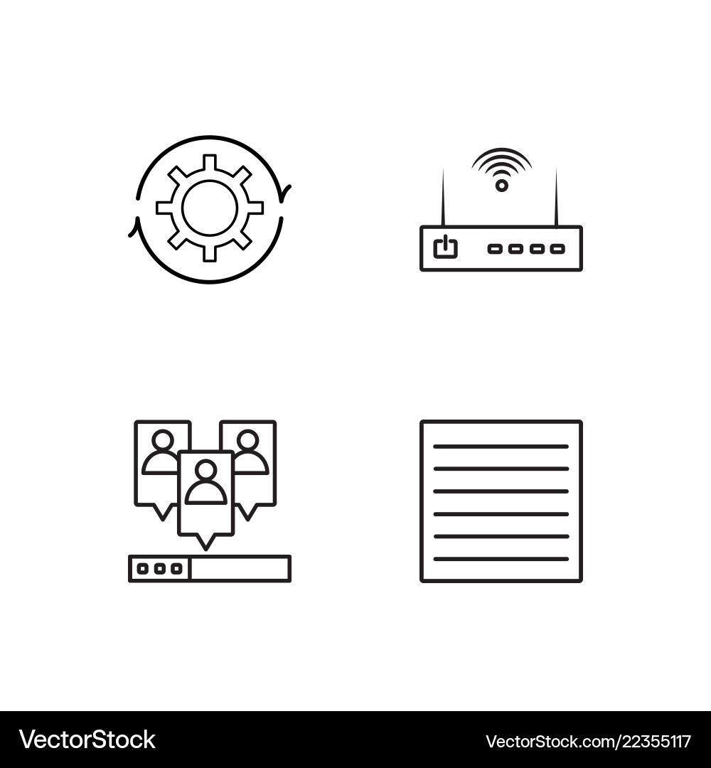 Web Outlined Icons - Connection & Network vector image
