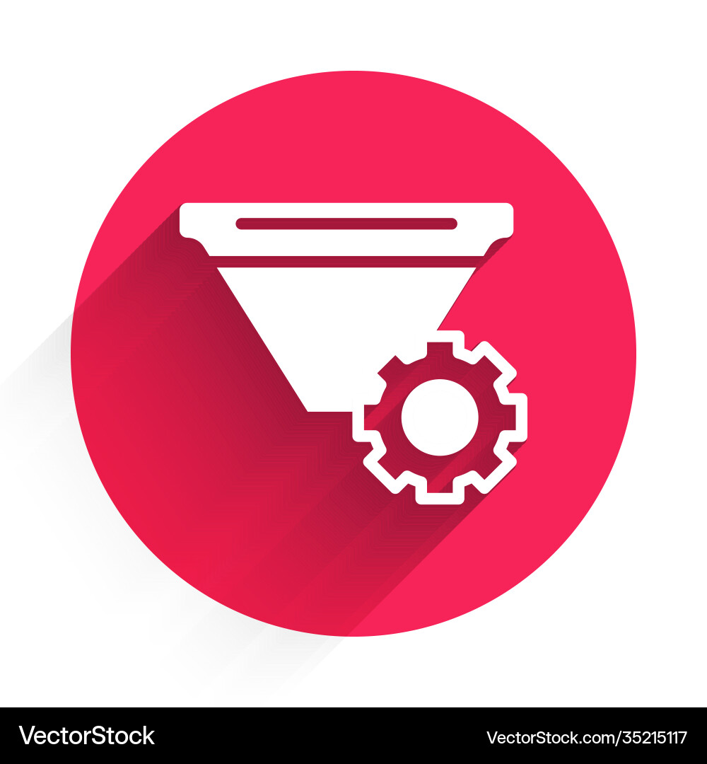 White filter setting icon isolated with long White filter setting icon isolated with long Vector Image