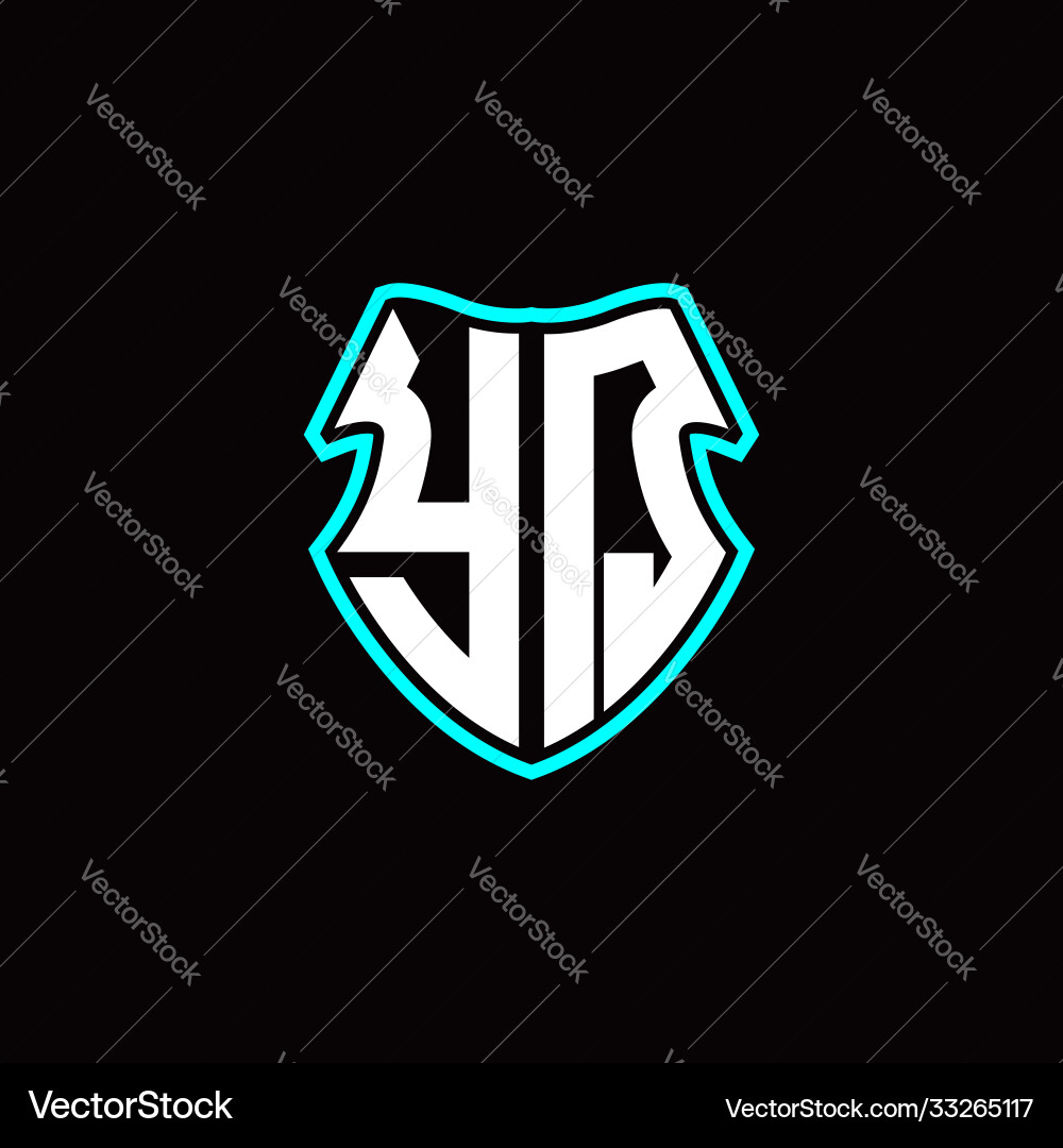 Y q initial logo design with a shield shape Vector Image