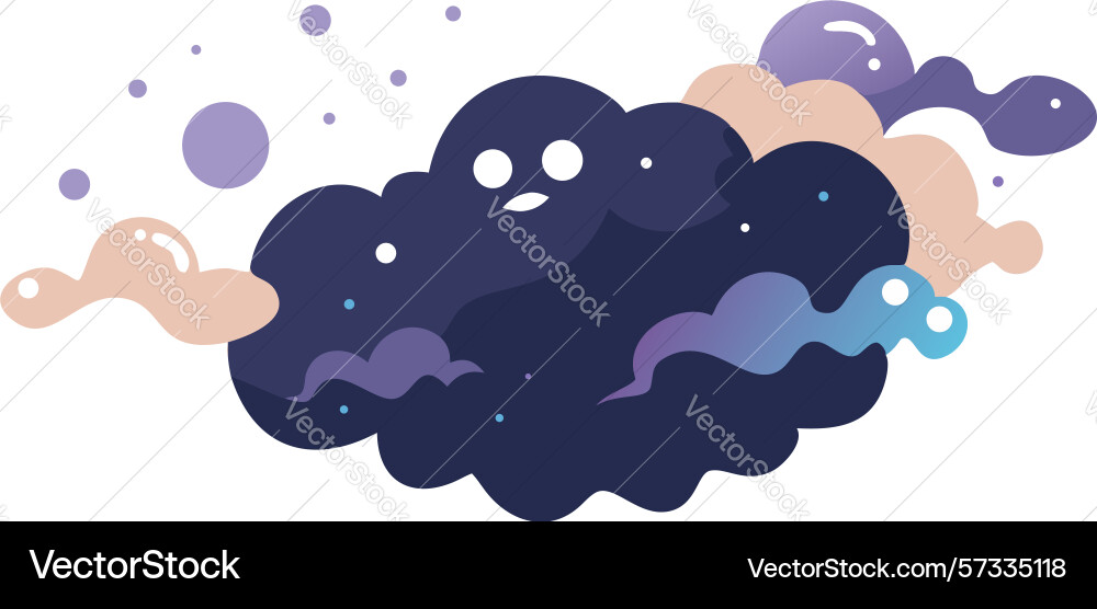 Abstract dark cloud with dynamic swirls design vector image