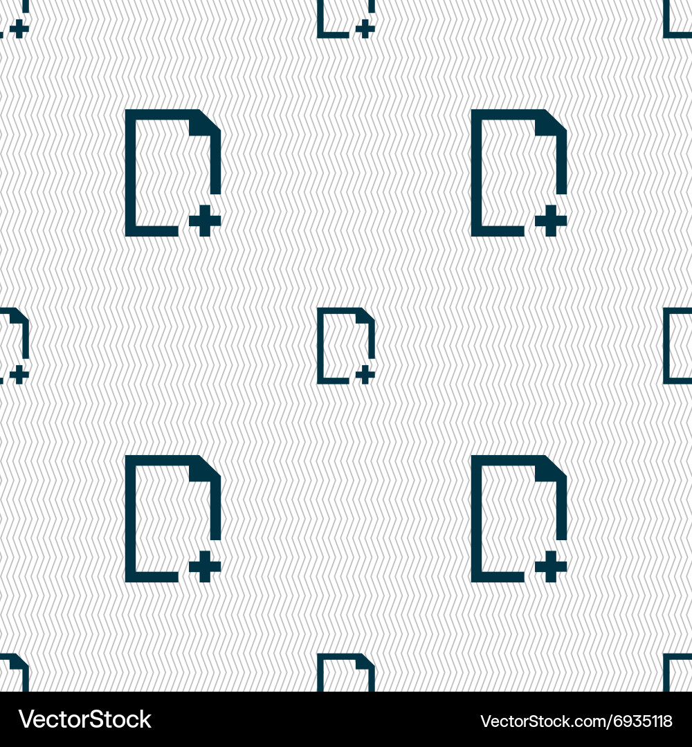 Add file icon sign seamless pattern with geometric vector image