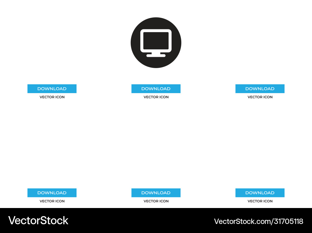 Computer icon simple sign for web site and mobile vector image