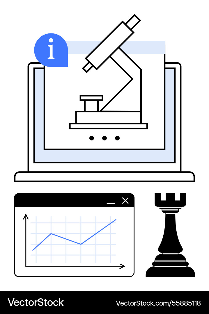 Digital science research with data analytics Digital science research with data analytics Vector Image