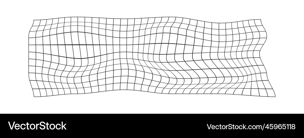 Distorted grid texture warped mesh surface Vector Image