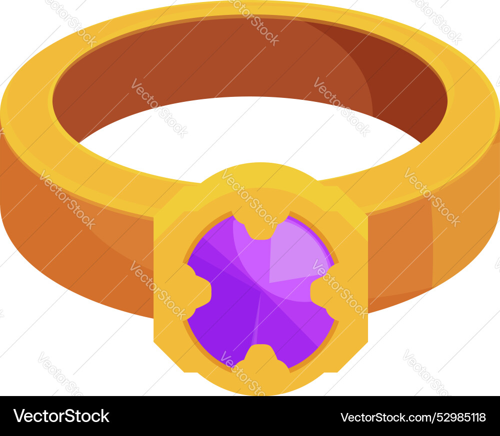 Gold ring with purple gem showing luxury and style Gold ring with purple gem showing luxury and style vector image