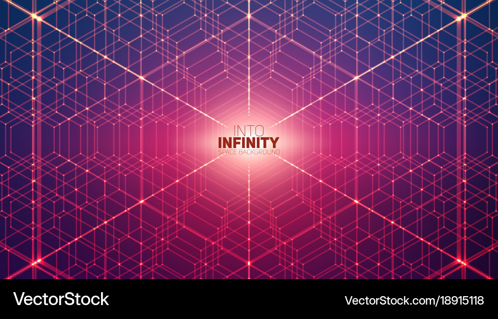 Hexagonal Space Matrix Background vector image