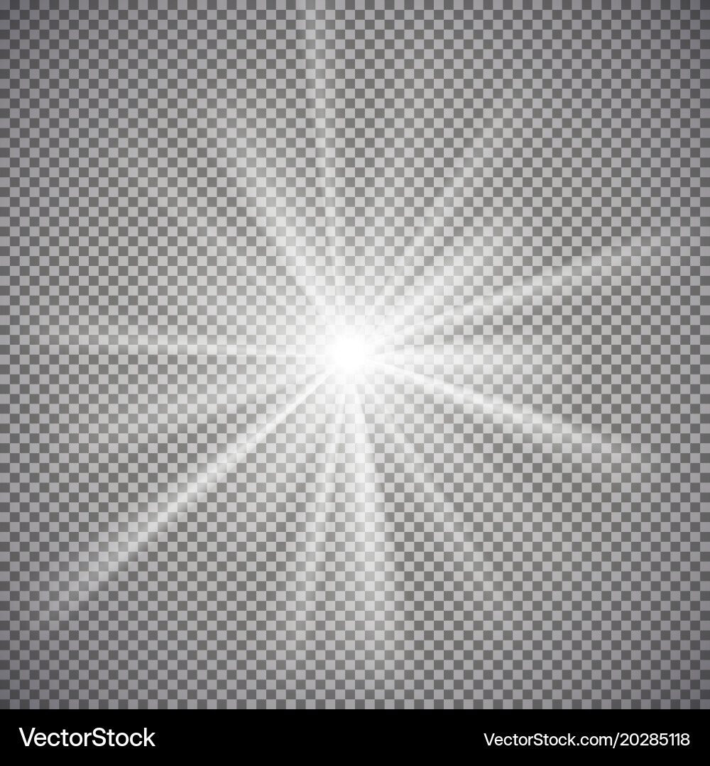 Light effect on transparent background vector image