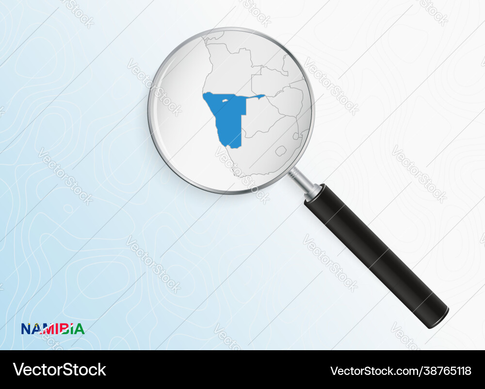 Magnifier with map namibia on abstract Magnifier with map namibia on abstract Vector Image