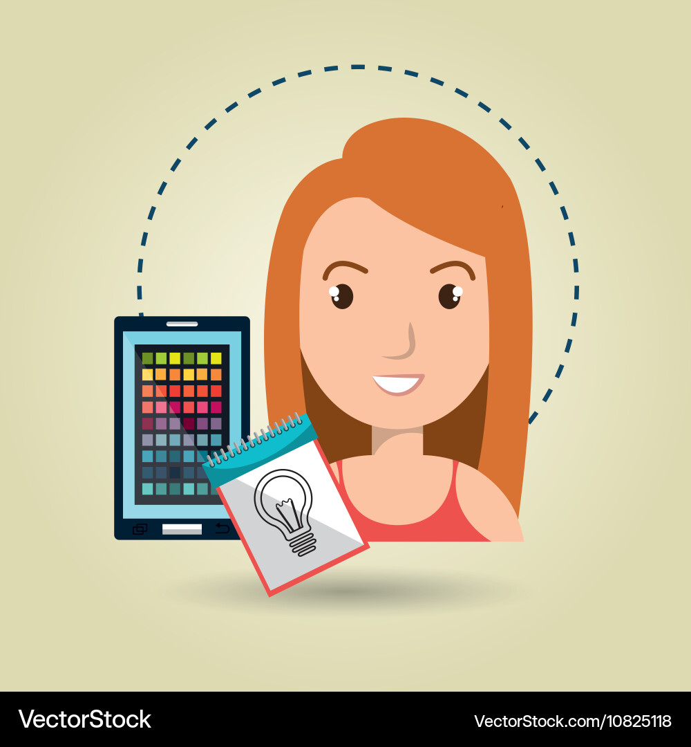 Man smartphone color chart idea vector image