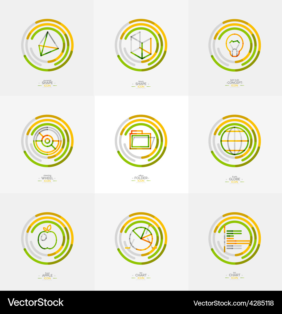 Minimal thin line design web icon set Vector Image