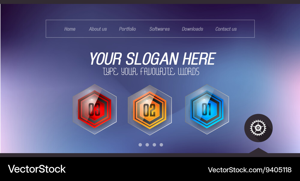 Minimal website home page design with slider vector image