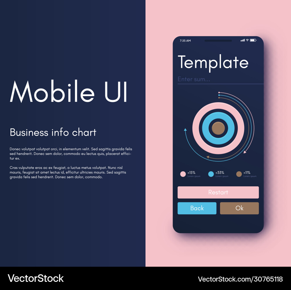 Mobile application interface ui design Mobile application interface ui design vector image