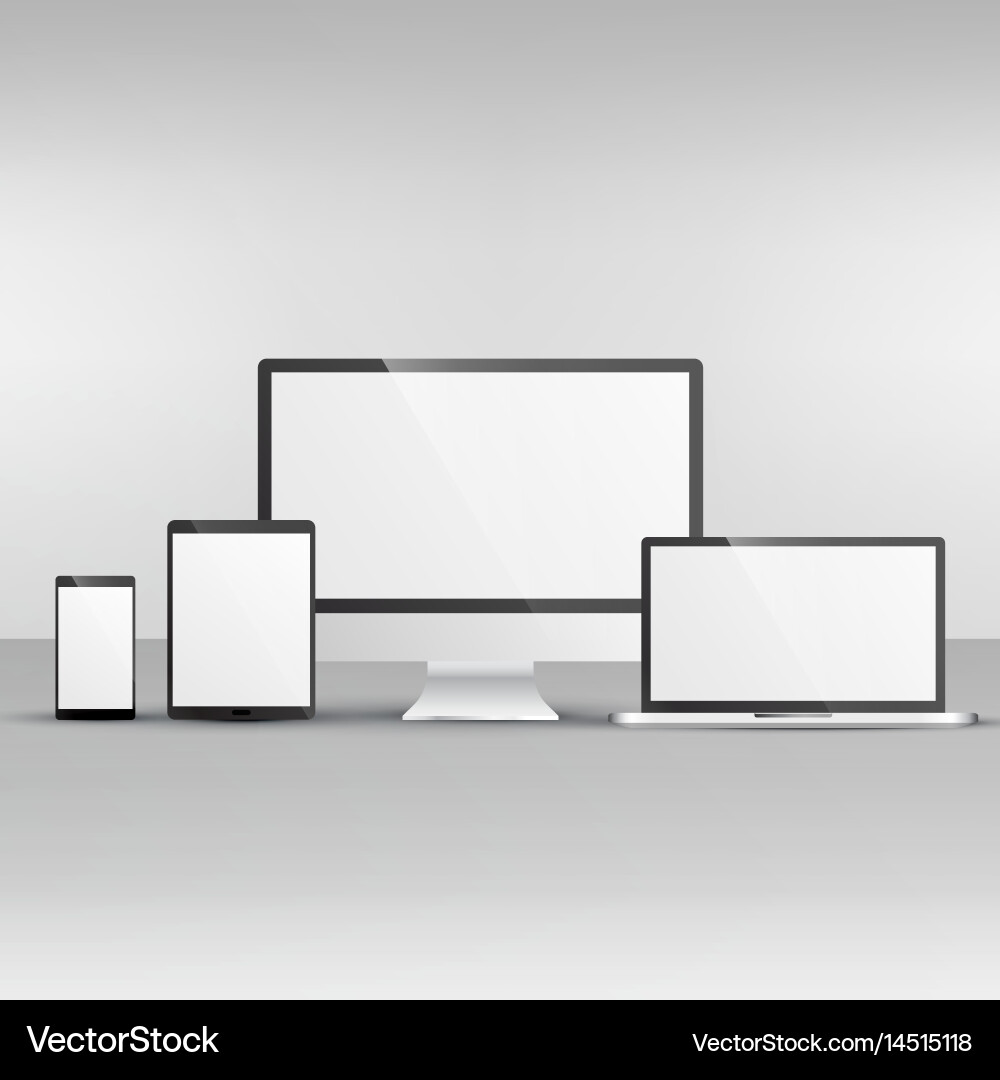 Multiple Device Mockups - Technology Display vector image