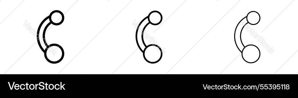 Piercing icons in three different stroke lines Piercing icons in three different stroke lines Vector Image