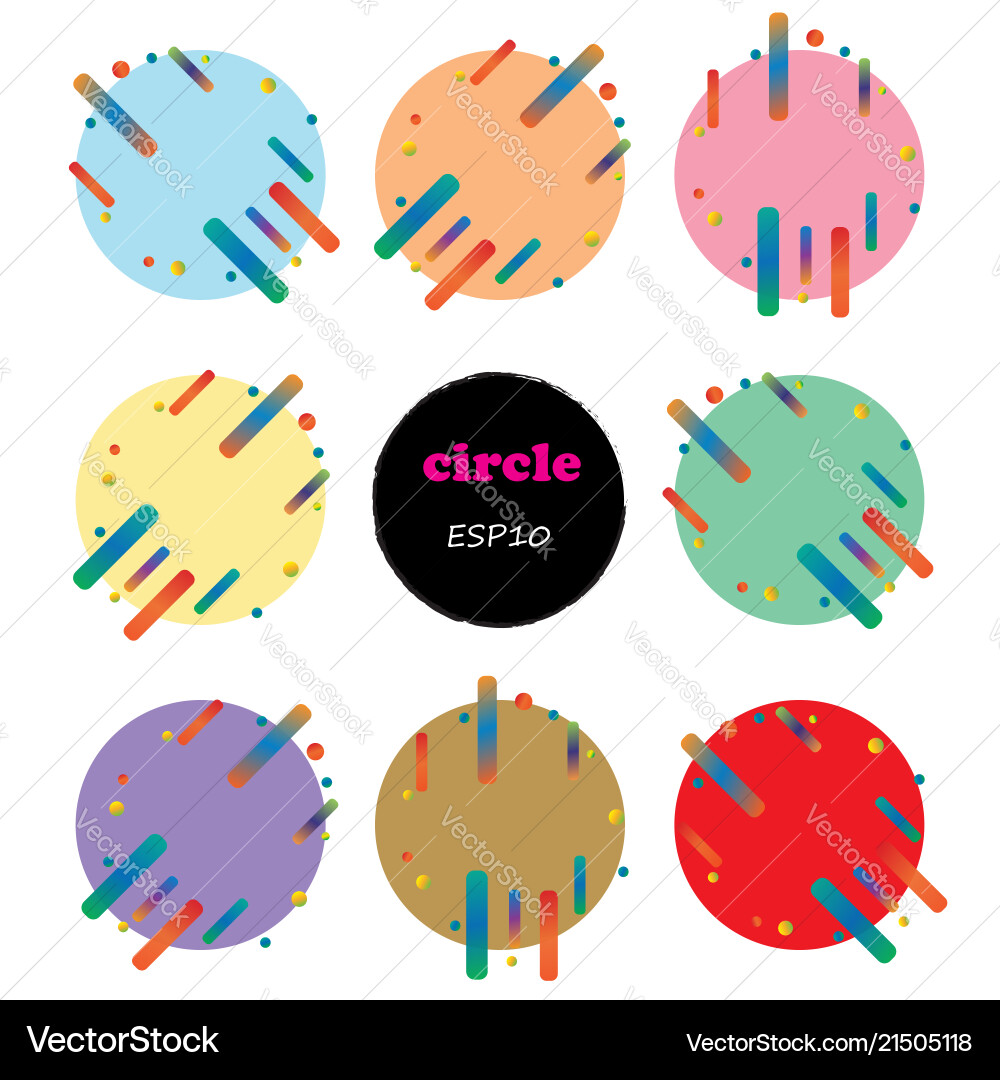 Set of 9 circles design elements Set of 9 circles design elements vector image