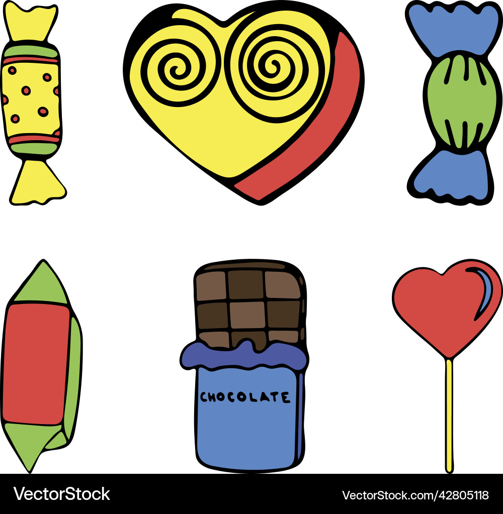 Set of assorted multicolored Set of assorted multicolored Vector Image