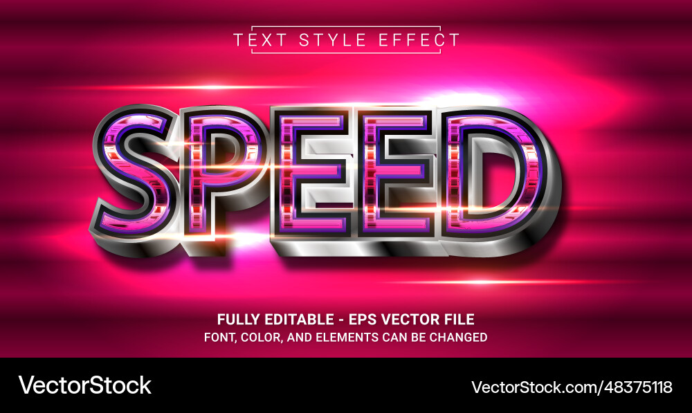Speed text style effect editable graphic Vector Image