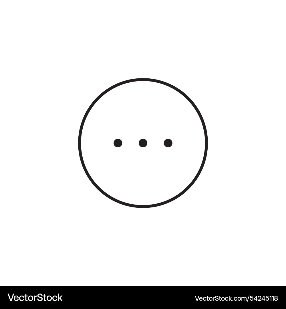 Three dots icon minimal ellipsis symbol simple Vector Image