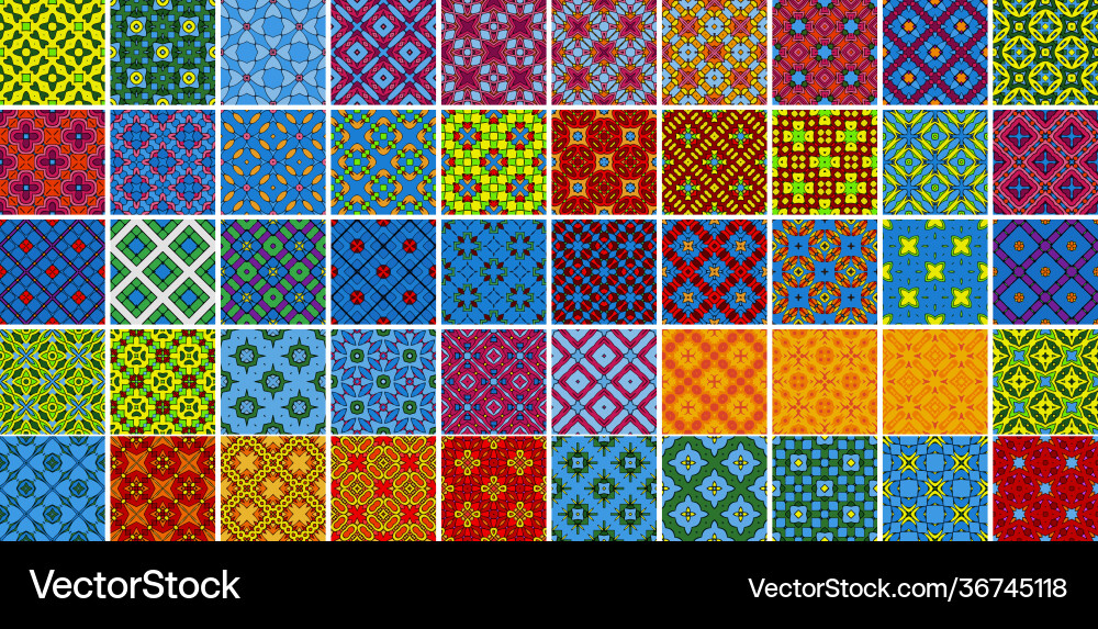 Universal different geometric seamless patterns Universal different geometric seamless patterns vector image