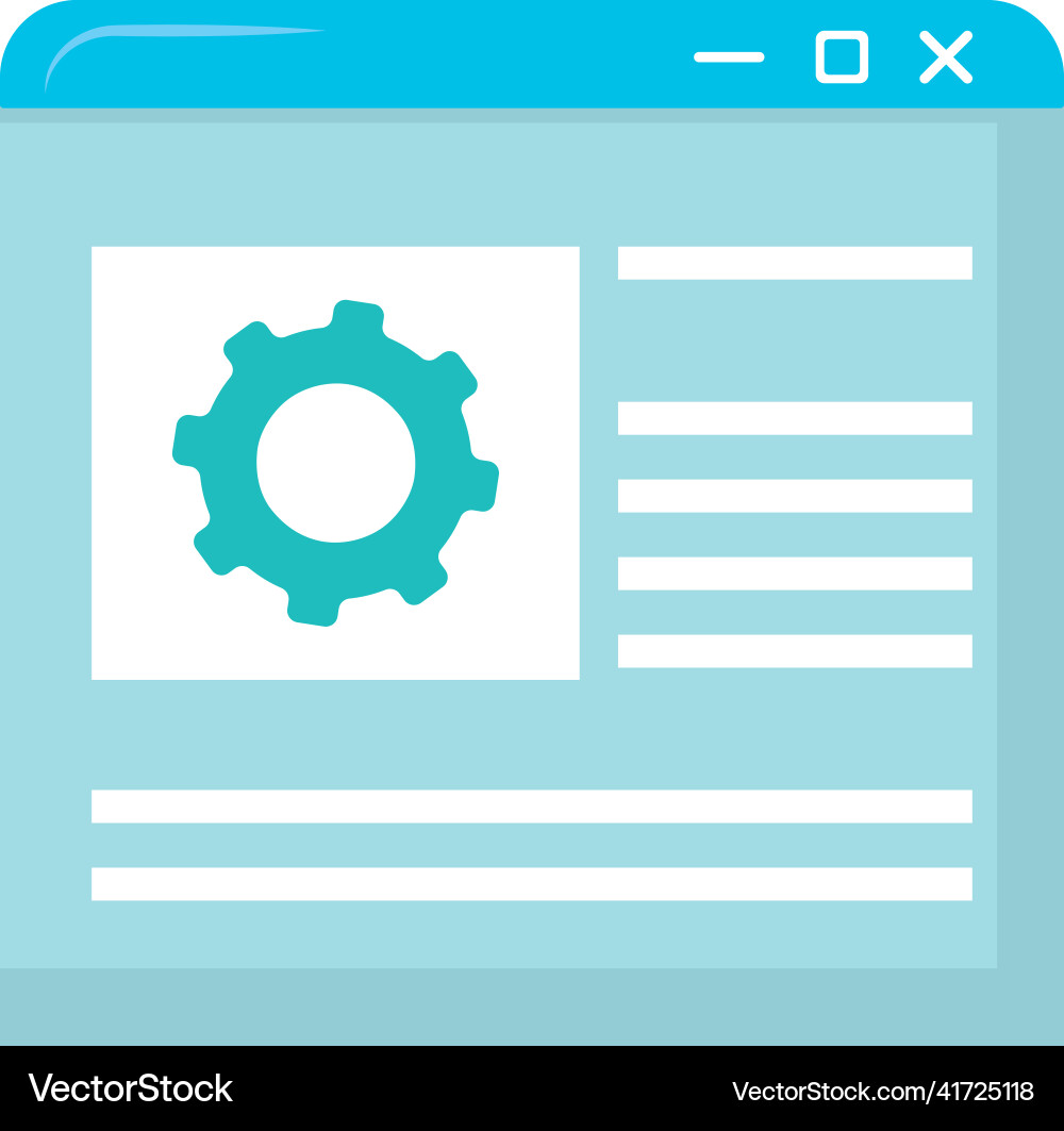 Web setup window vector image