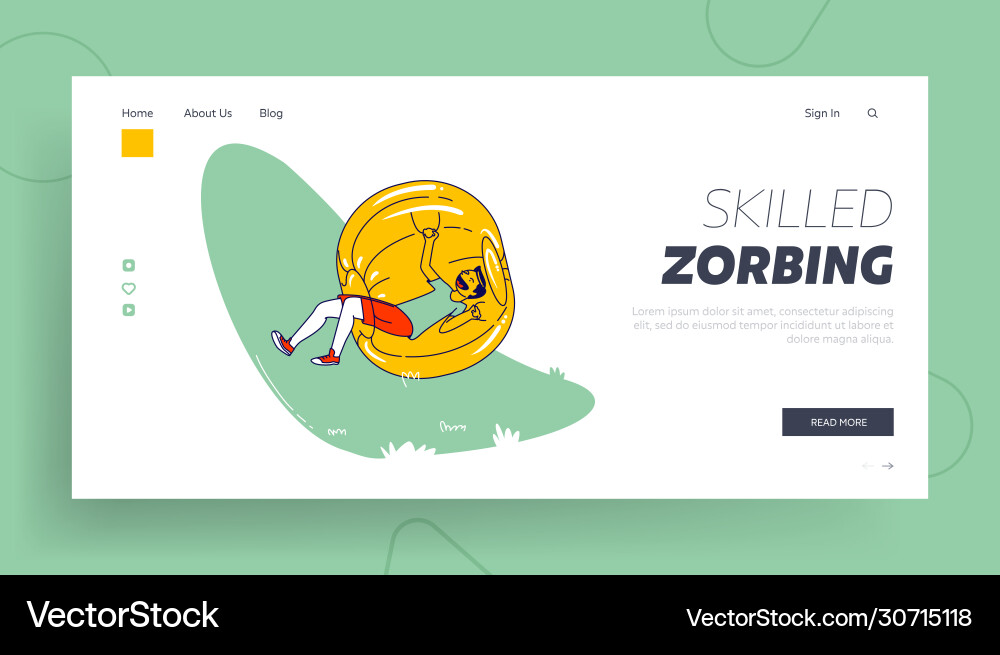 Zorbing summer time fun active recreation Vector Image