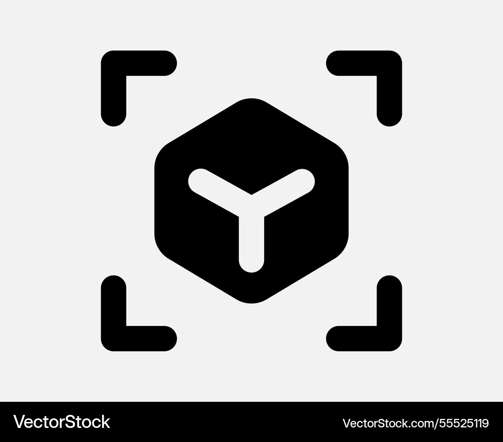 3d solid cube box scan icon 3d solid cube box scan icon vector image