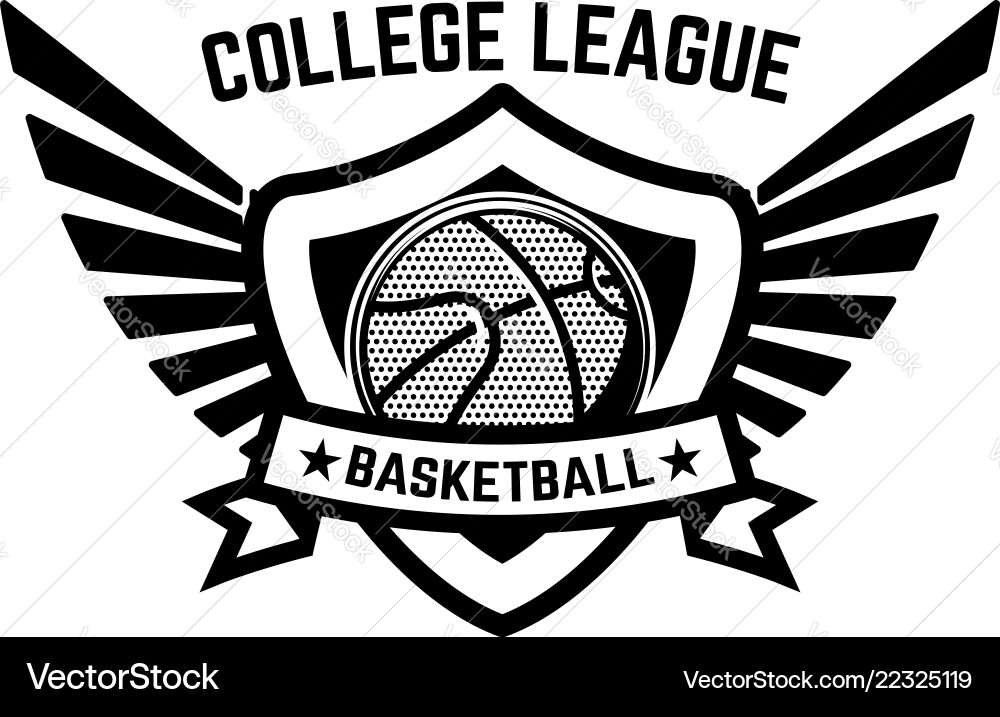 Basketball sport emblem with wings design element Basketball sport emblem with wings design element vector image