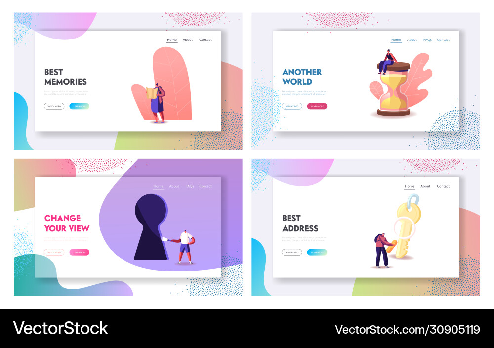 Characters paying quest game solving puzzle during Characters paying quest game solving puzzle during vector image