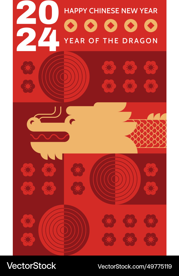 Chinese new year 2024 of the dragon Chinese new year 2024 of the dragon vector image