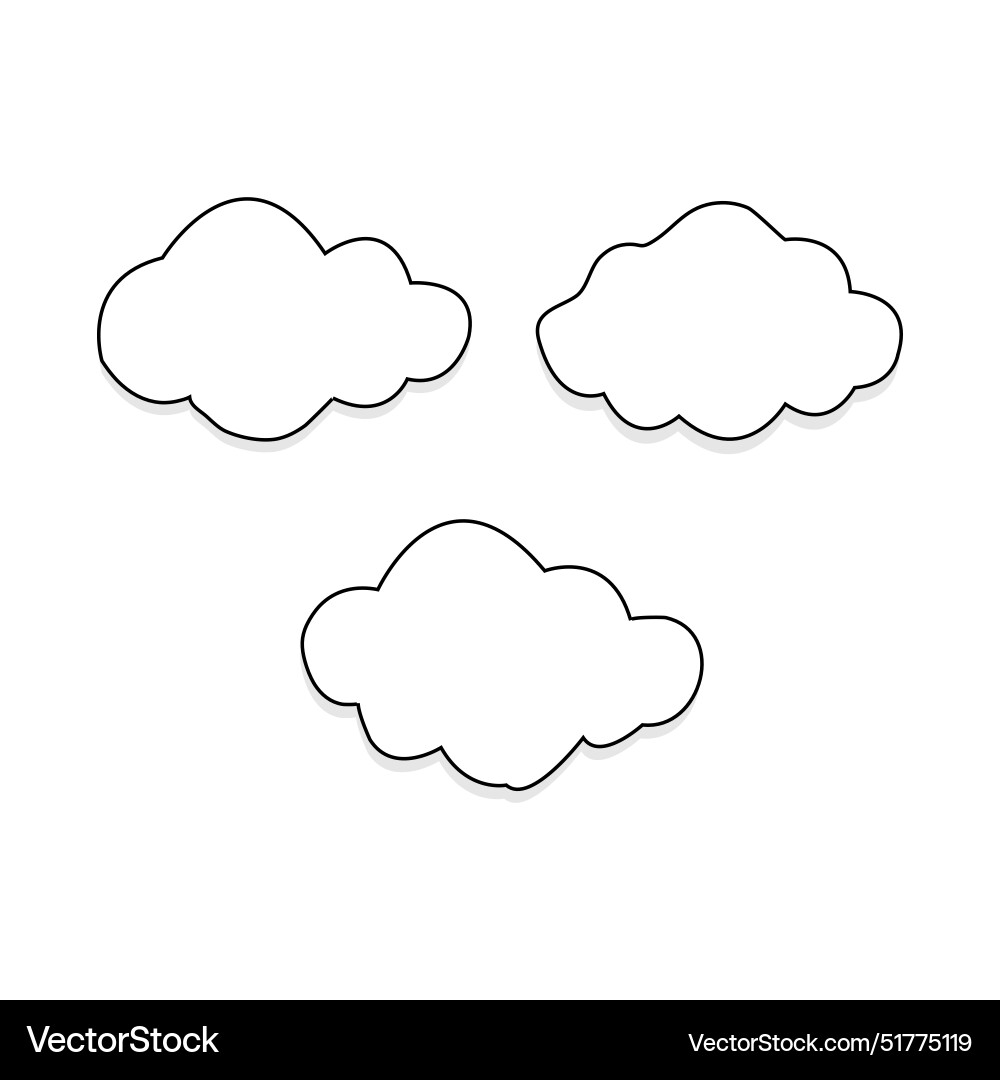 Clouds outline art icon storage solution element Vector Image