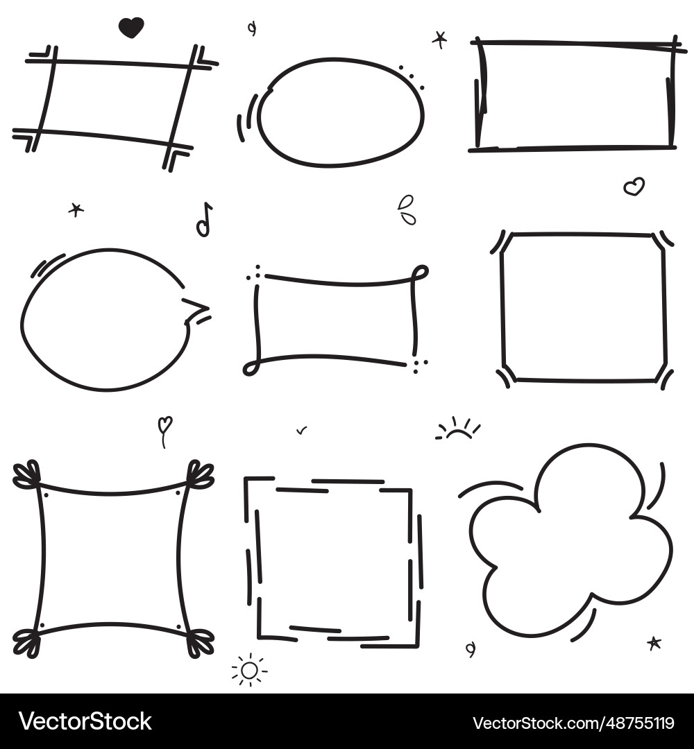 Collection of minimal frames Collection of minimal frames vector image