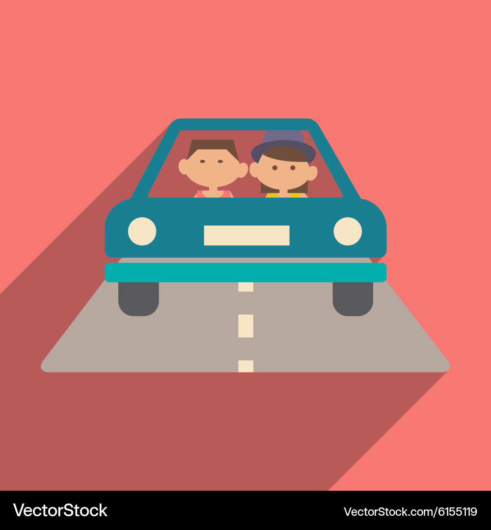 Flat with shadow icon and mobile application vector image