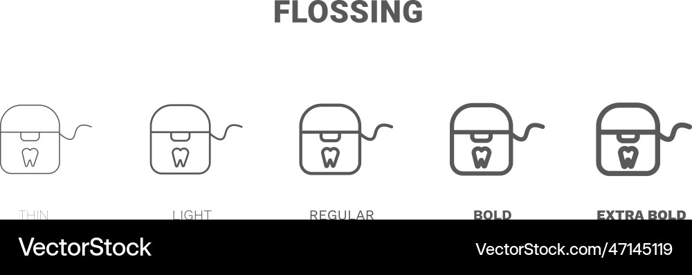 Flossing icon thin regular bold and more style Vector Image