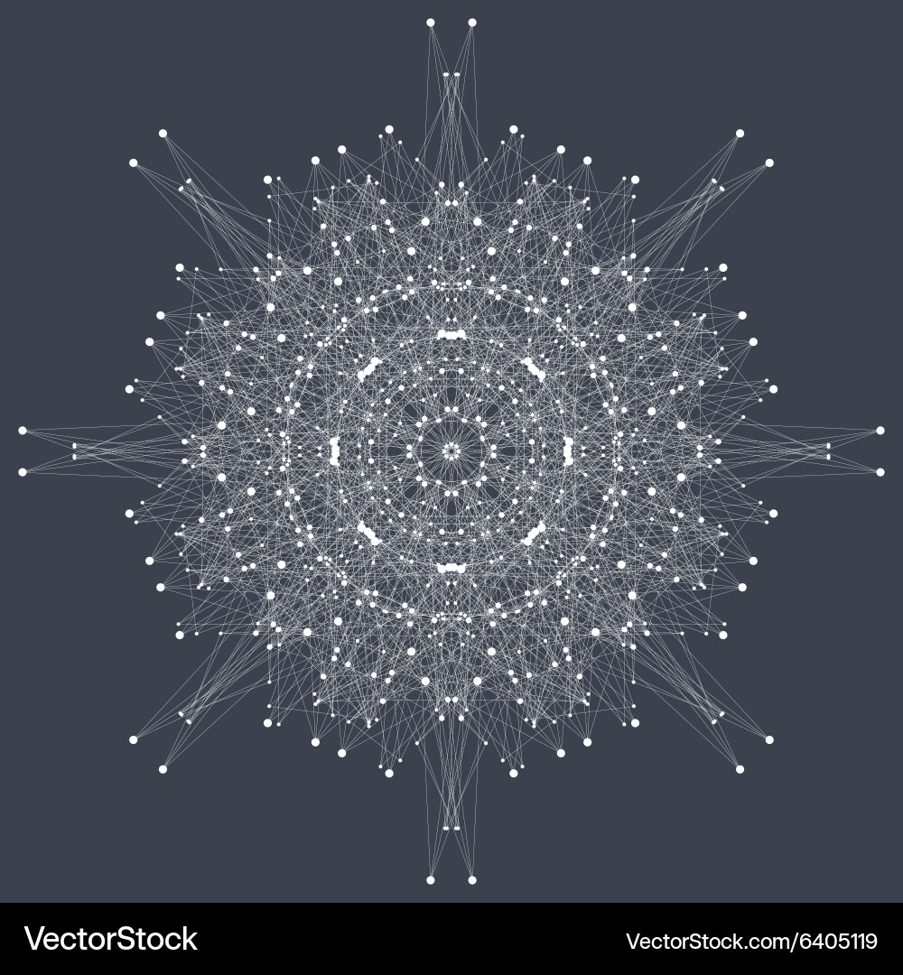 Geometric abstract form with connected lines vector image
