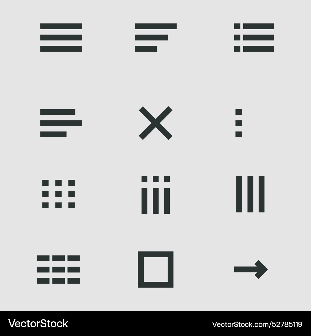 Hamburger interface menu simple line minimal ui Hamburger interface menu simple line minimal ui vector image