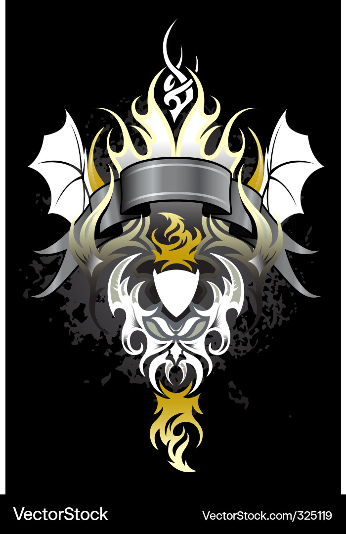 Heraldic Shield Emblem Vector Image