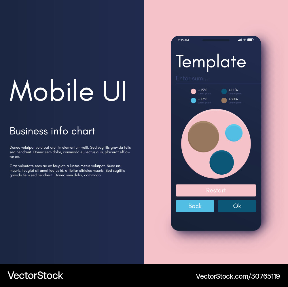 Mobile application interface ui design Vector Image