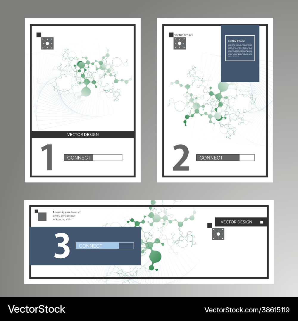 Molecule structure interconnection network book Vector Image