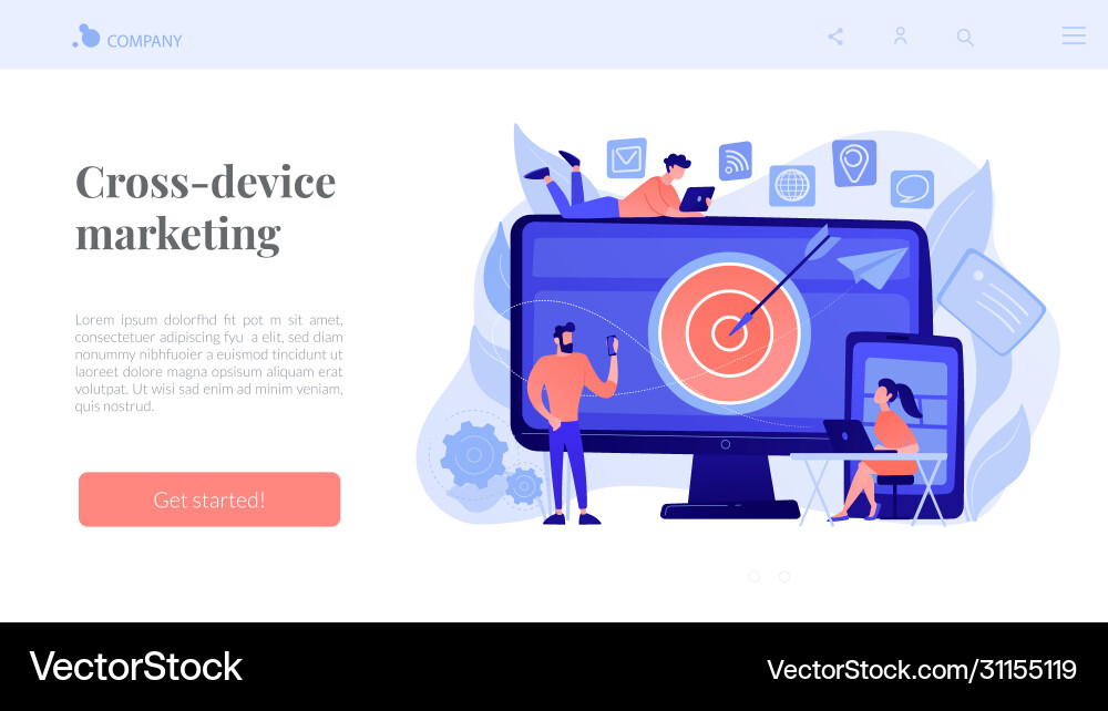 Multi device targeting concept landing page Multi device targeting concept landing page Vector Image