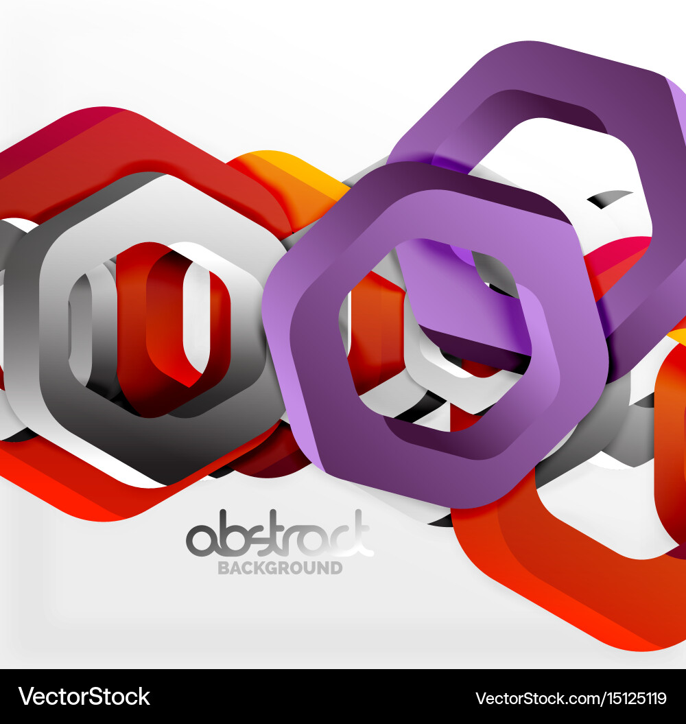 Overlapping hexagons design background vector image