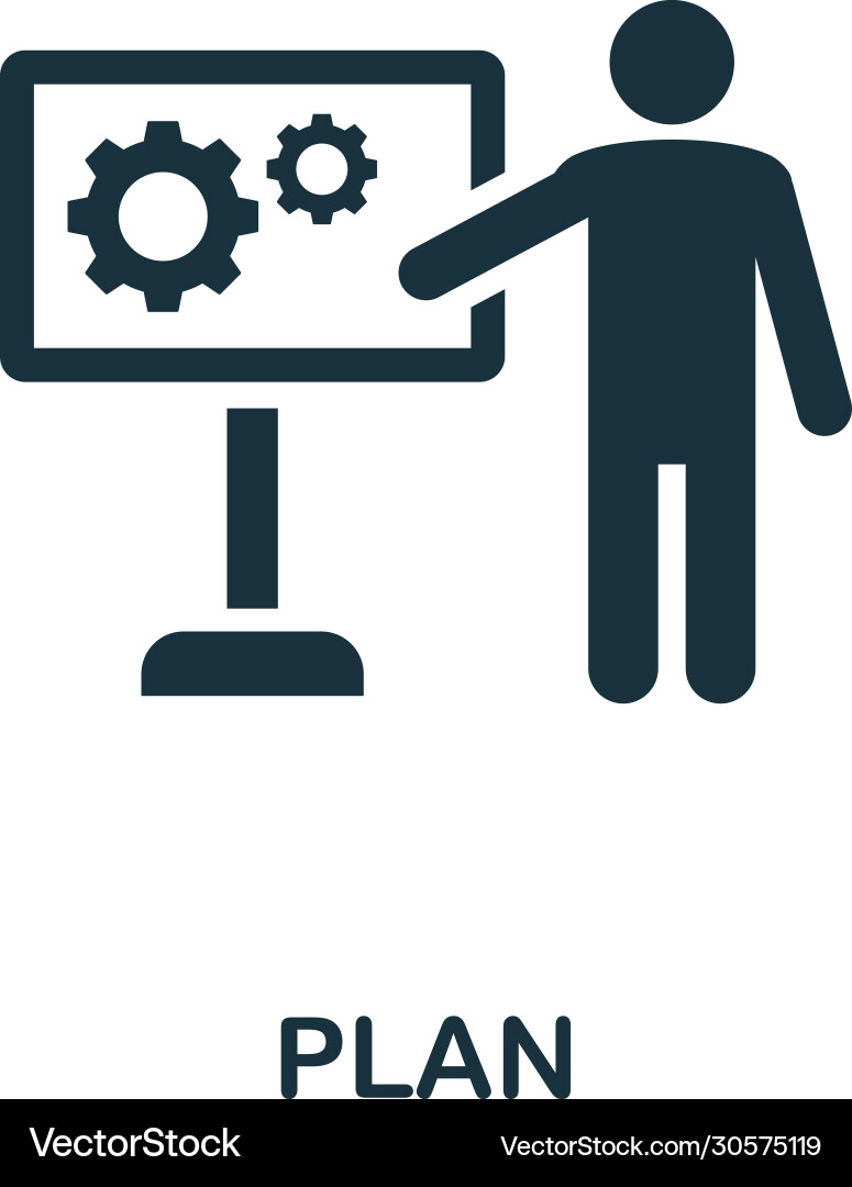 Plan icon simple element from consulting Plan icon simple element from consulting Vector Image