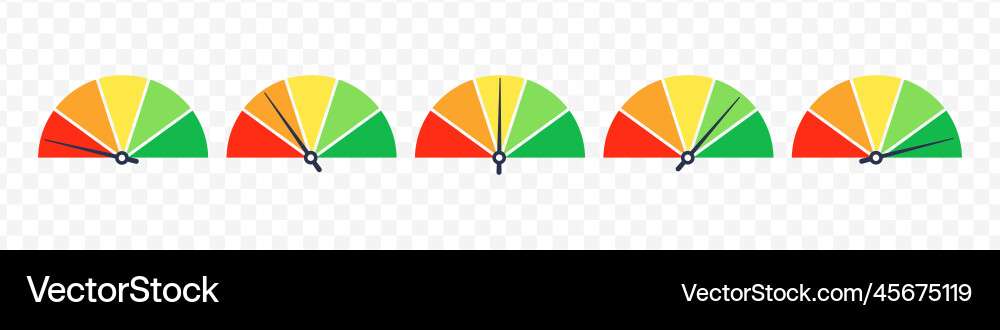 Scale meter with low high and medium bar level Vector Image