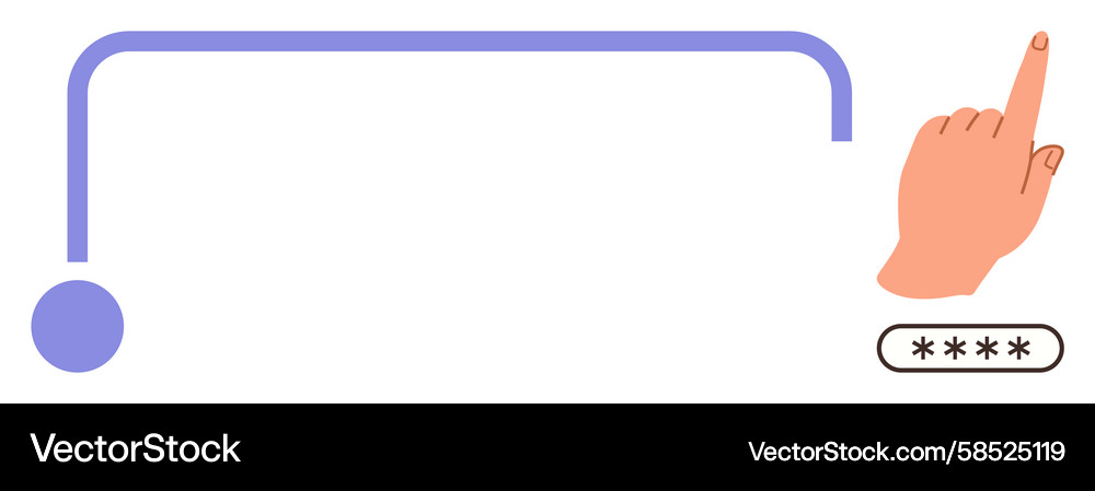 Secure Login Interface with Gesture Vector Image